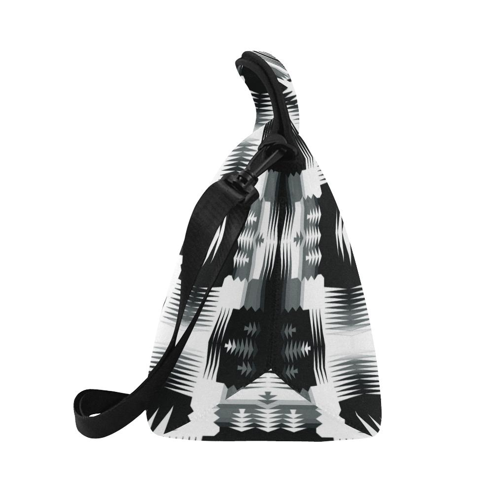 Black and White Sage II Large Insulated Neoprene Lunch Bag That Replaces Your Purse (Model 1669) Neoprene Lunch Bag/Large (1669) e-joyer