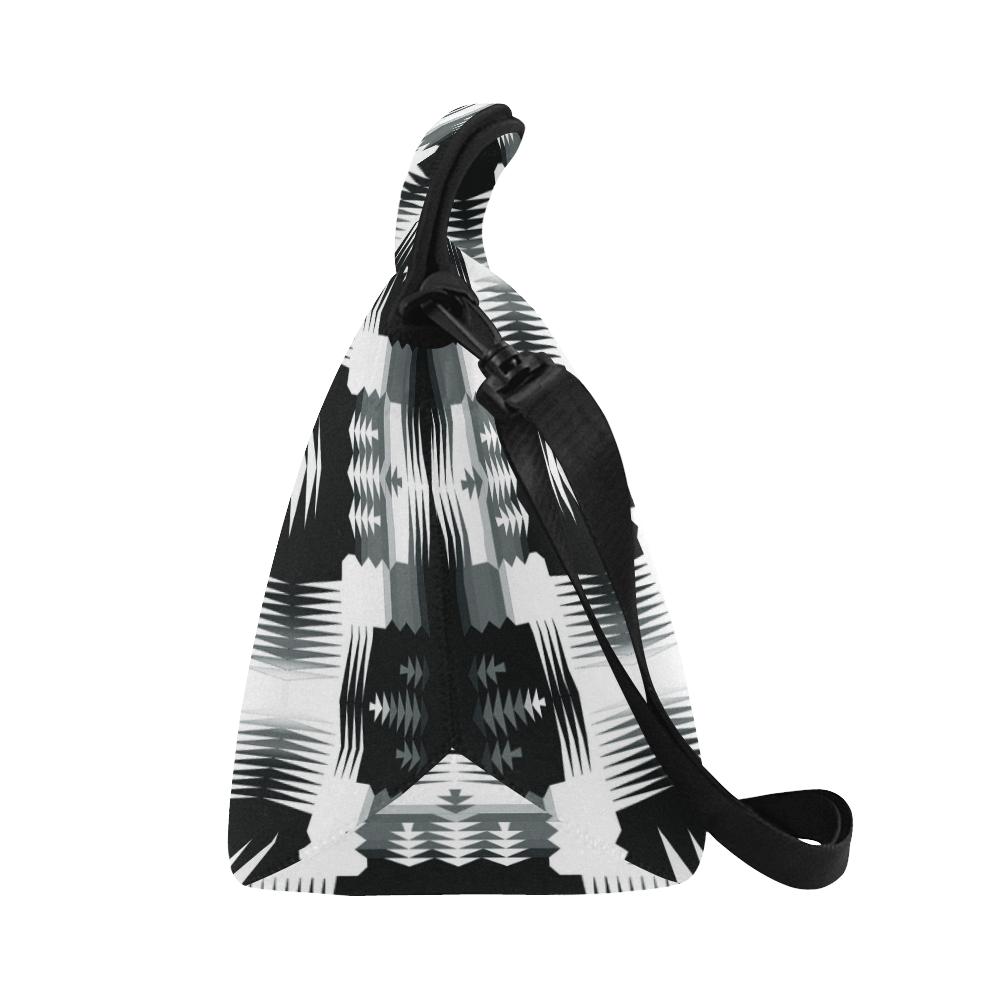 Black and White Sage II Large Insulated Neoprene Lunch Bag That Replaces Your Purse (Model 1669) Neoprene Lunch Bag/Large (1669) e-joyer