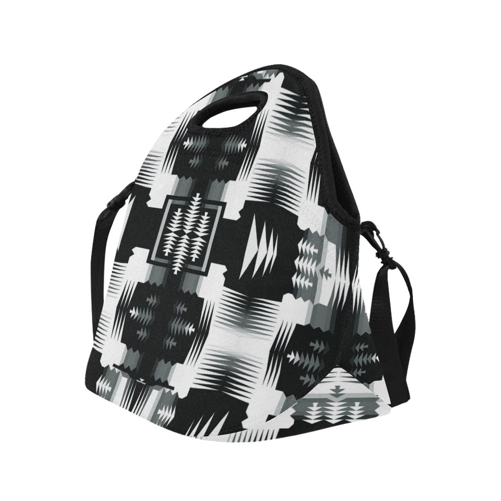 Black and White Sage II Large Insulated Neoprene Lunch Bag That Replaces Your Purse (Model 1669) Neoprene Lunch Bag/Large (1669) e-joyer