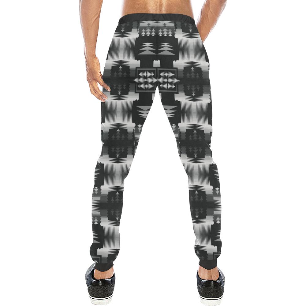 Black and White Sage Men's All Over Print Sweatpants (Model L11) Men's All Over Print Sweatpants (L11) e-joyer