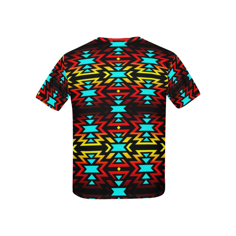 Black Fire and Sky All Over Print T-shirt for Kid (USA Size) (Model T40) All Over Print T-shirt for Kid (T40) e-joyer