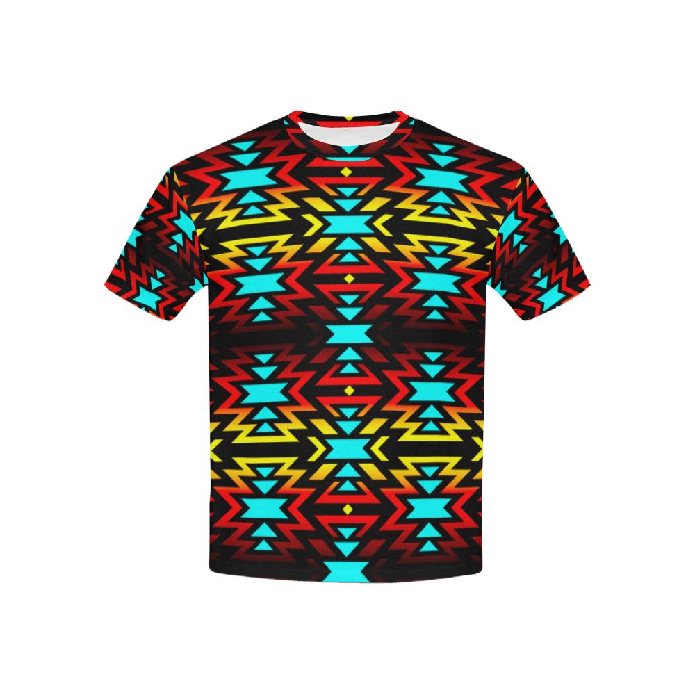 Black Fire and Sky All Over Print T-shirt for Kid (USA Size) (Model T40) All Over Print T-shirt for Kid (T40) e-joyer
