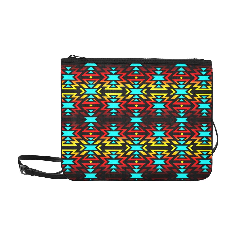 Black Fire and Sky II Slim Clutch Bag (Model 1668) Slim Clutch Bags (1668) e-joyer