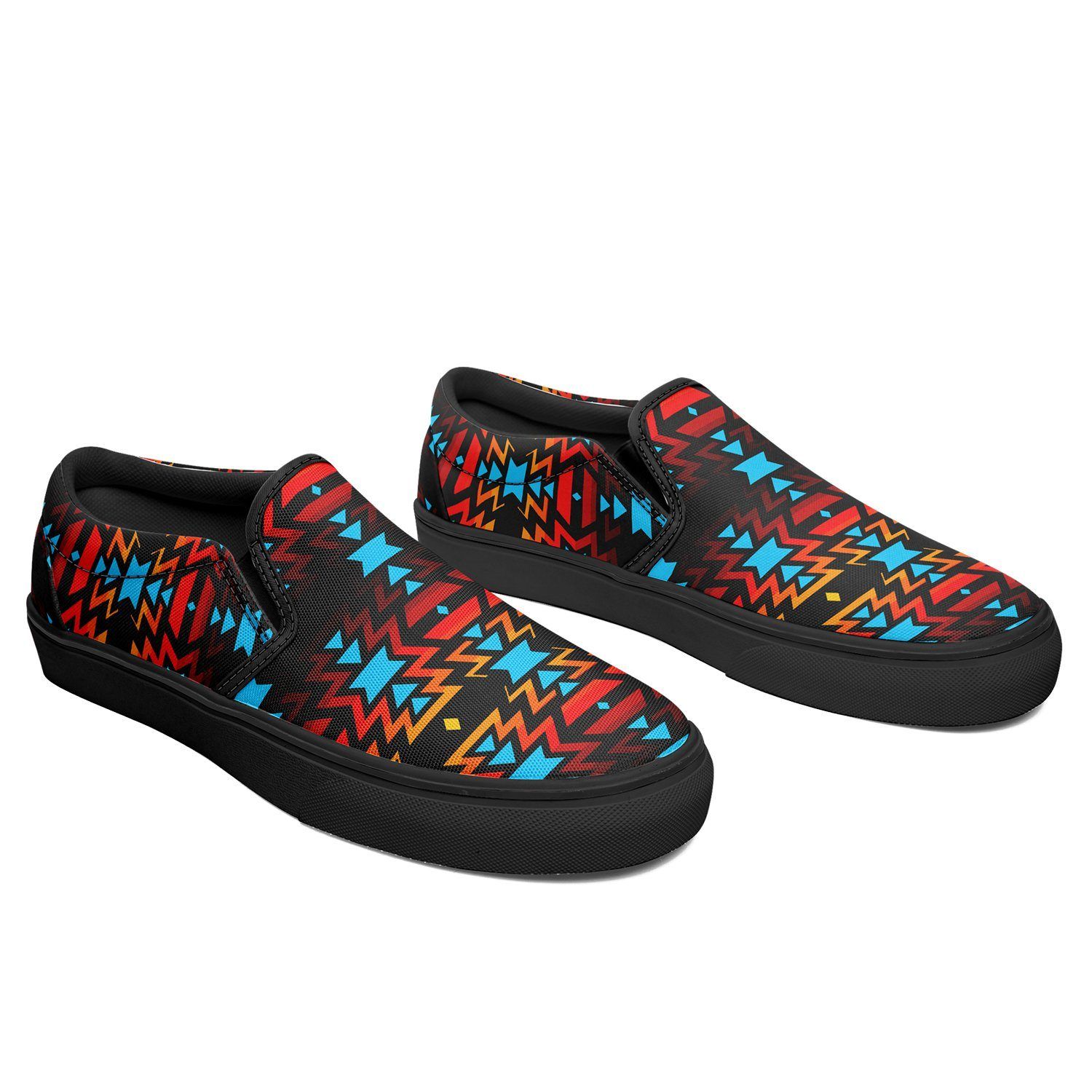 Black Fire and Sky Otoyimm Kid's Canvas Slip On Shoes 49 Dzine