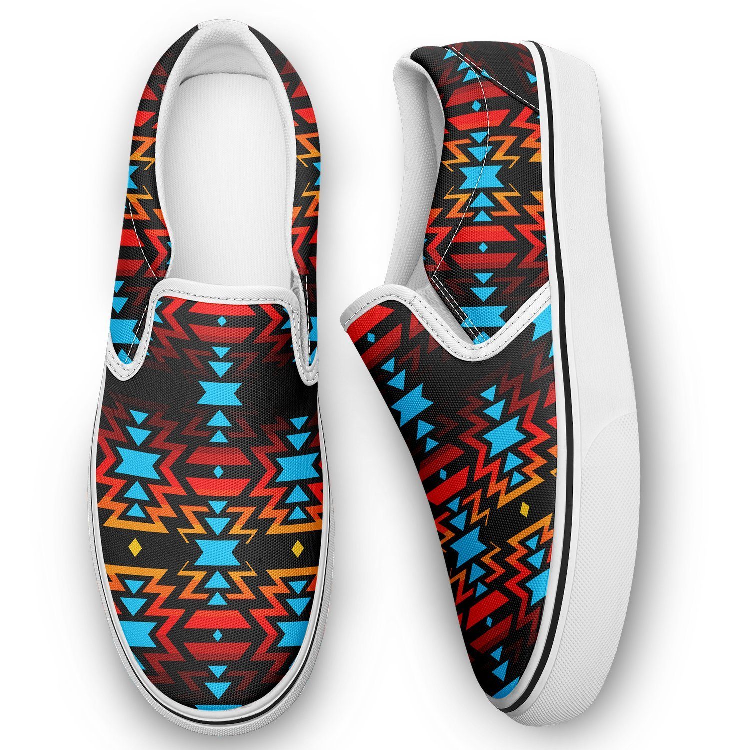 Black Fire and Sky Otoyimm Kid's Canvas Slip On Shoes 49 Dzine