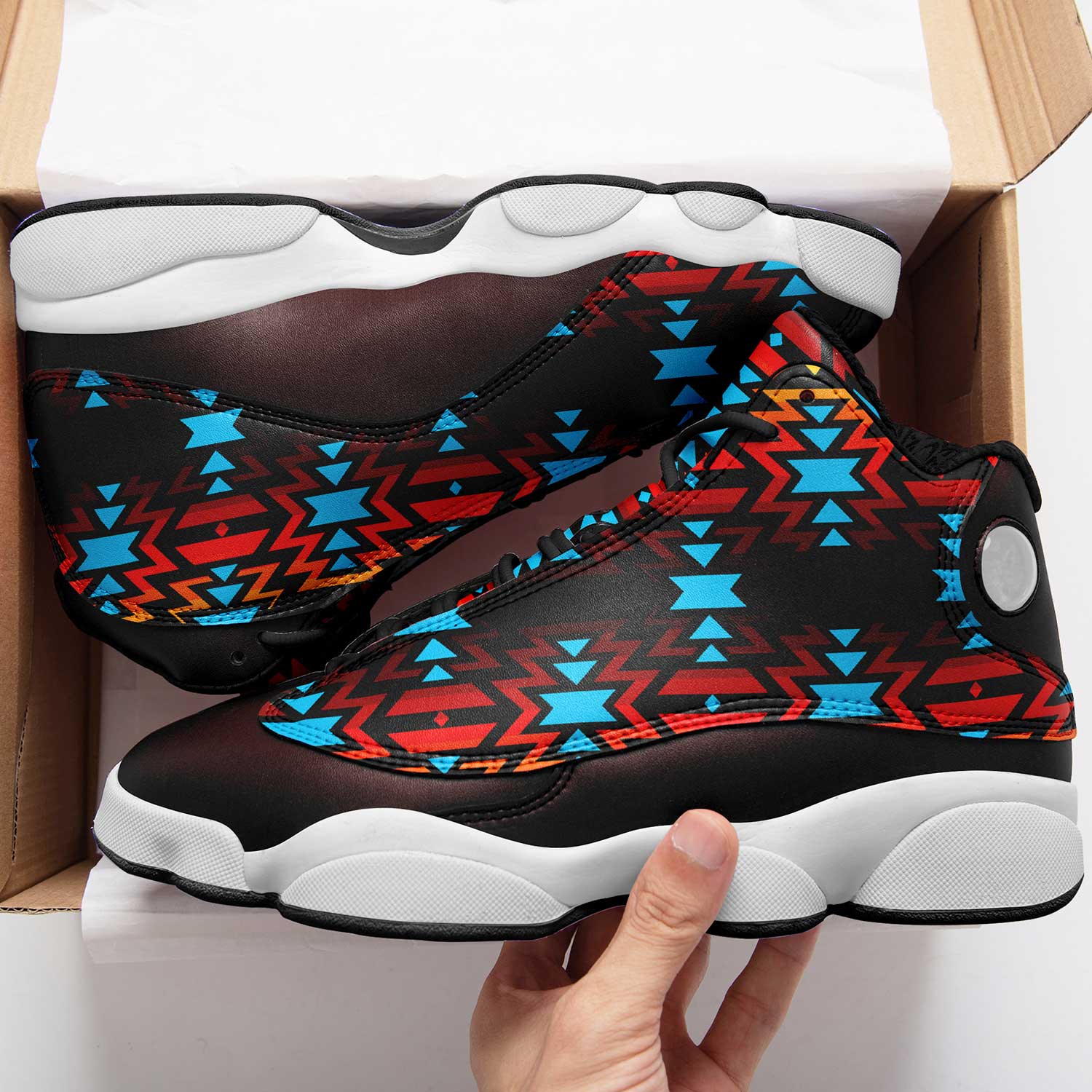Black Fire and Turquoise Athletic Shoes Herman
