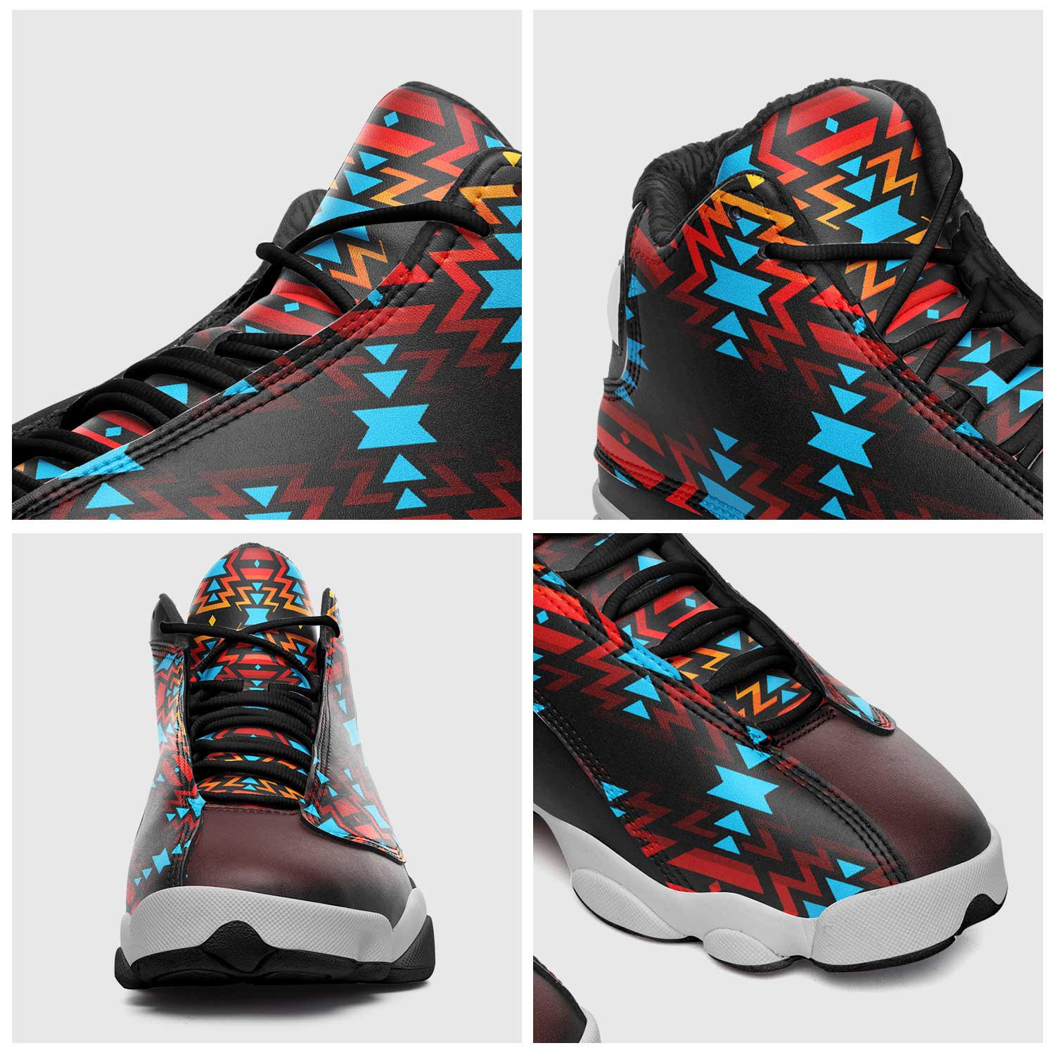 Black Fire and Turquoise Athletic Shoes Herman