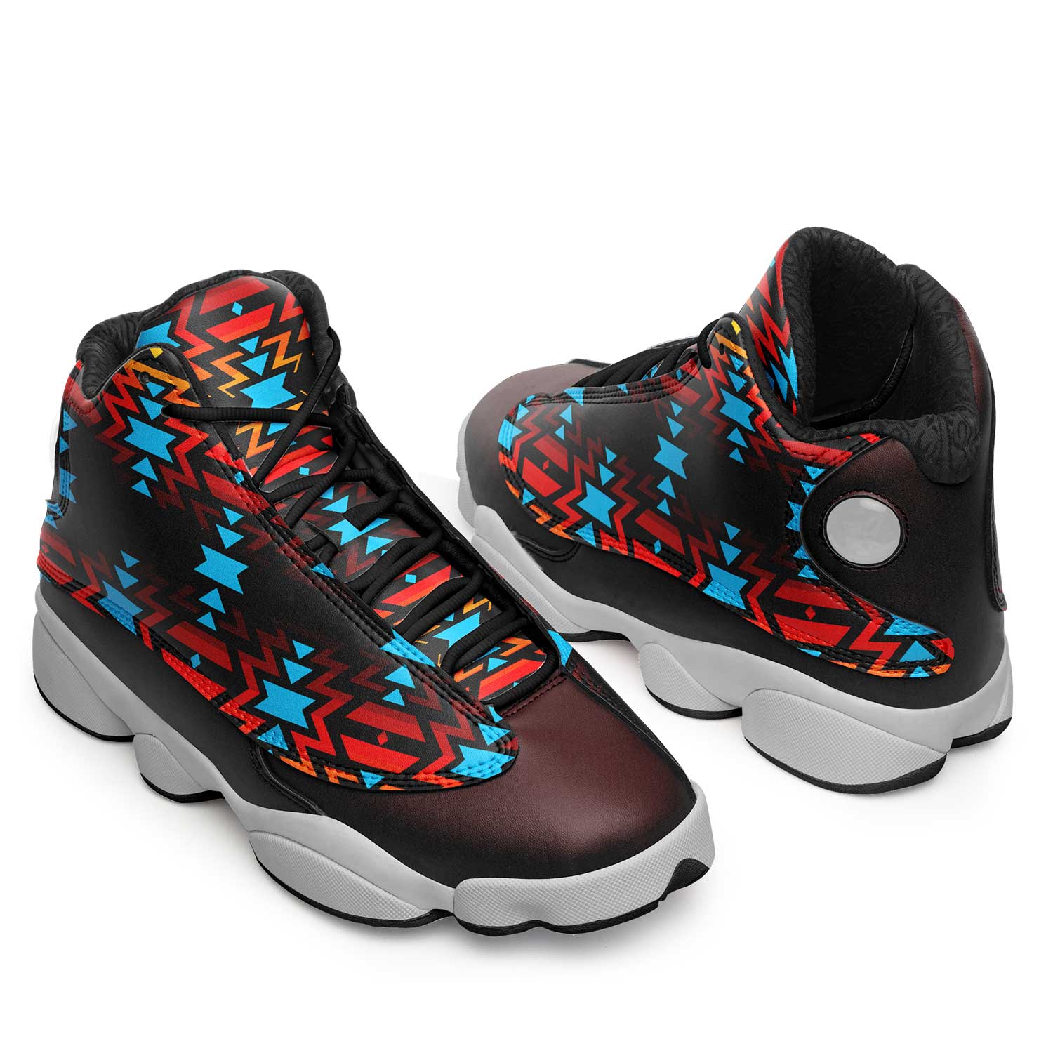 Black Fire and Turquoise Athletic Shoes Herman