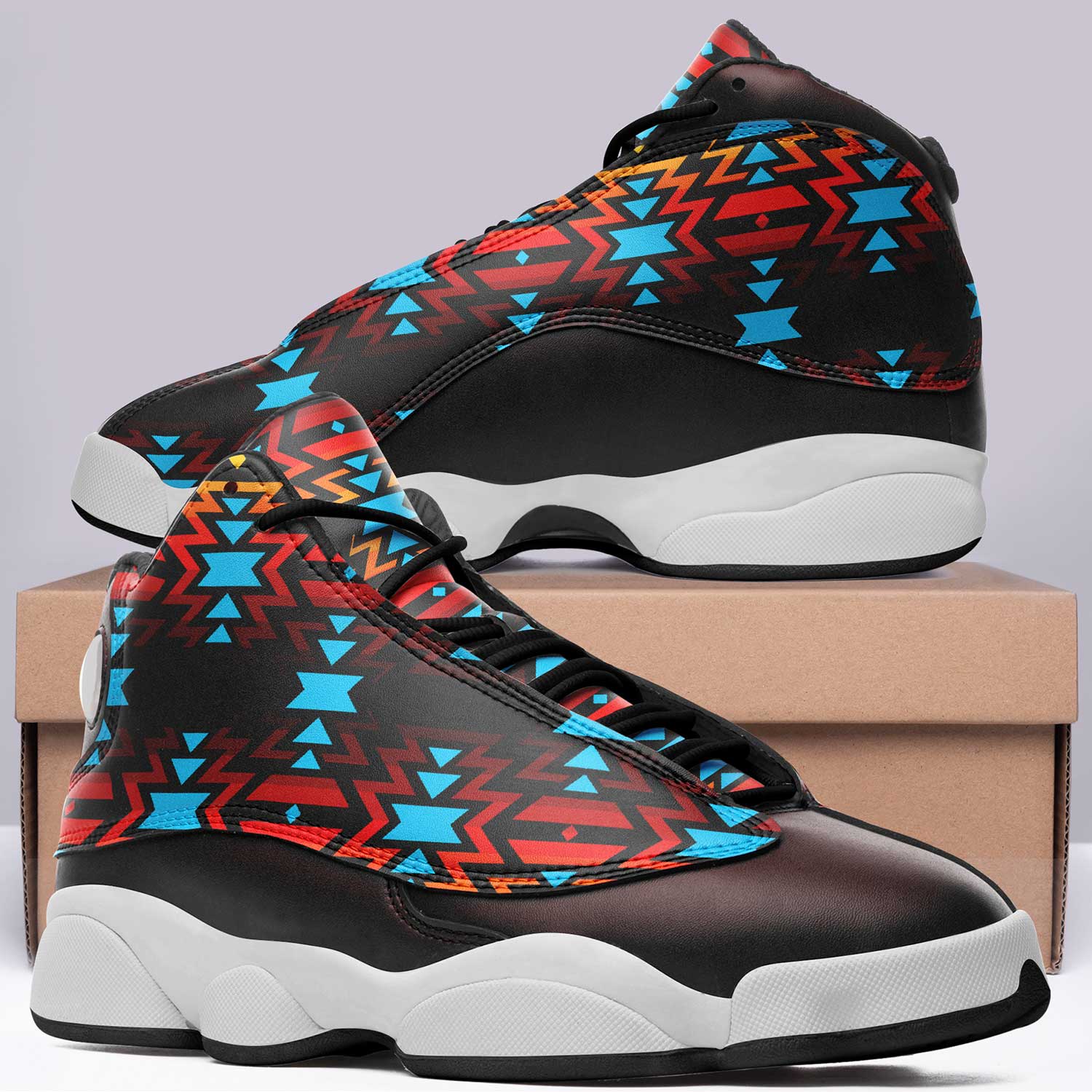 Black Fire and Turquoise Athletic Shoes Herman