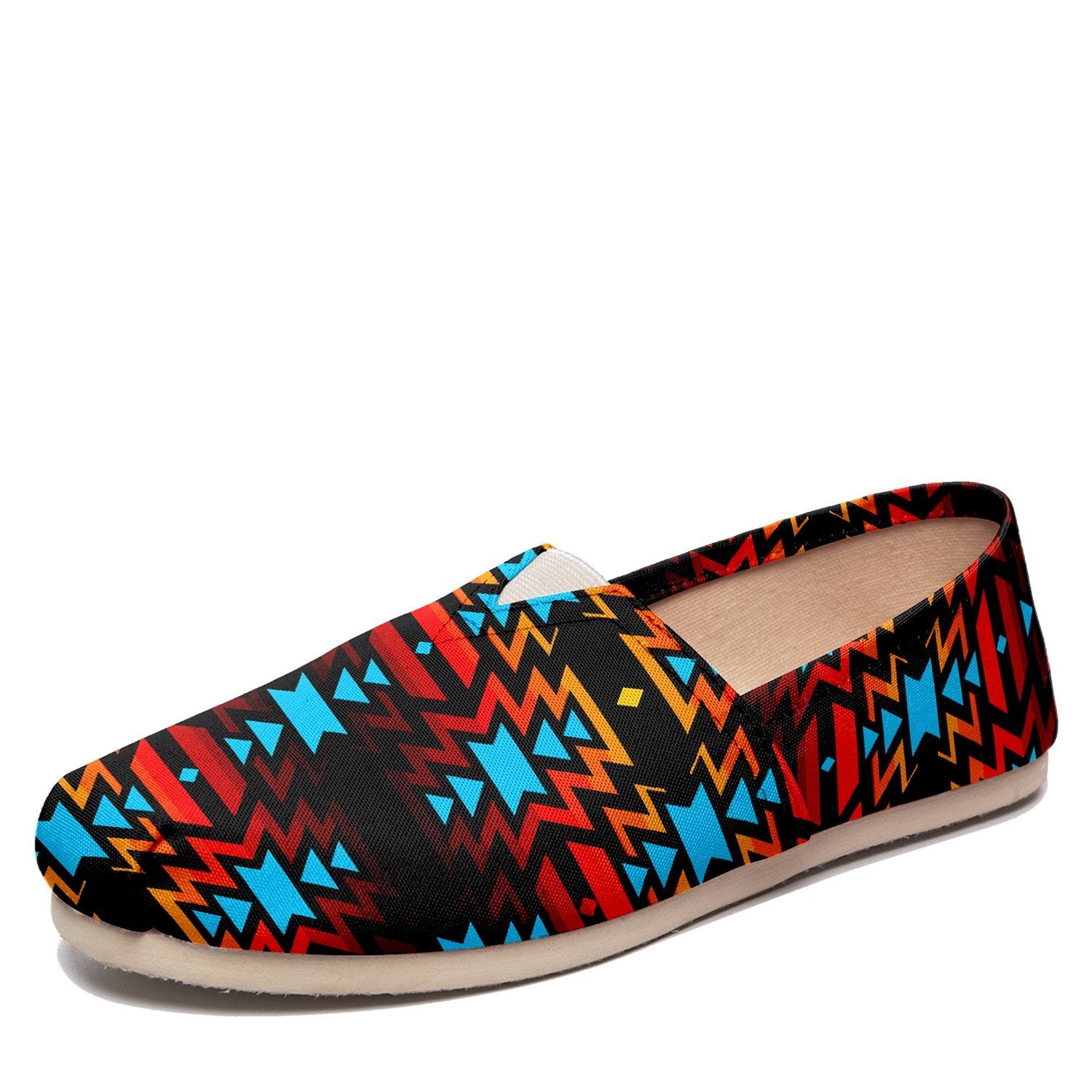 Black Fire and Turquoise Casual Unisex Slip On Shoe Herman