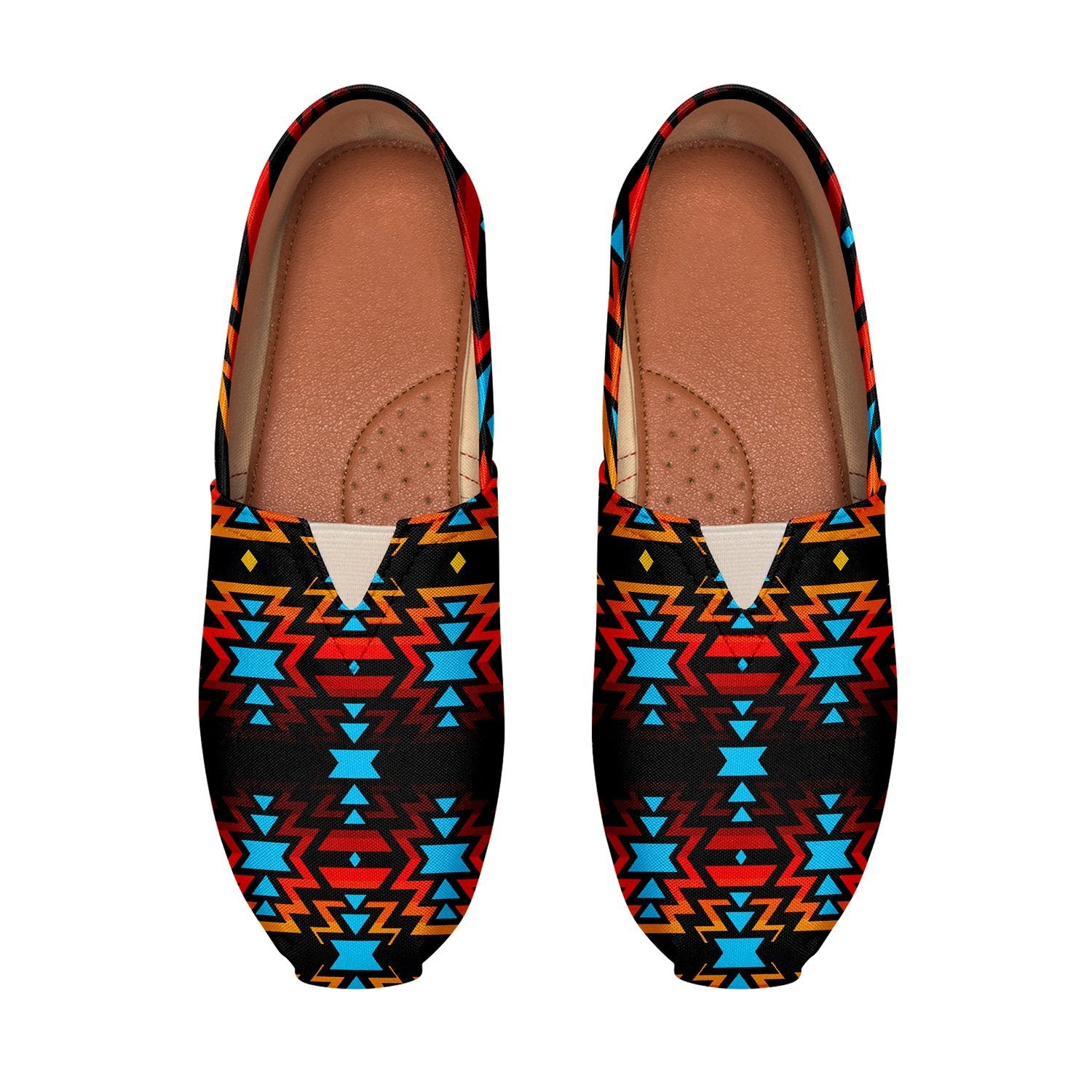Black Fire and Turquoise Casual Unisex Slip On Shoe Herman