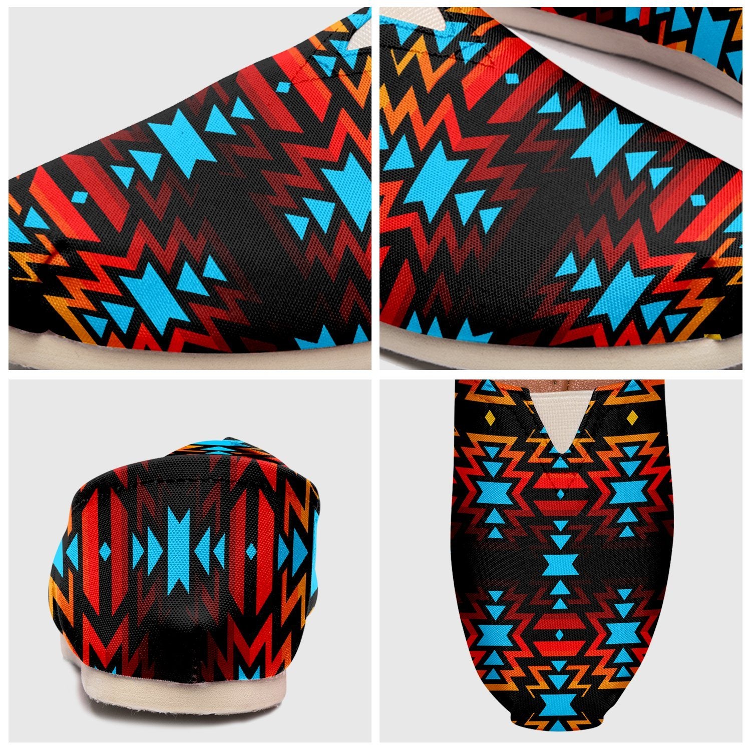 Black Fire and Turquoise Casual Unisex Slip On Shoe Herman