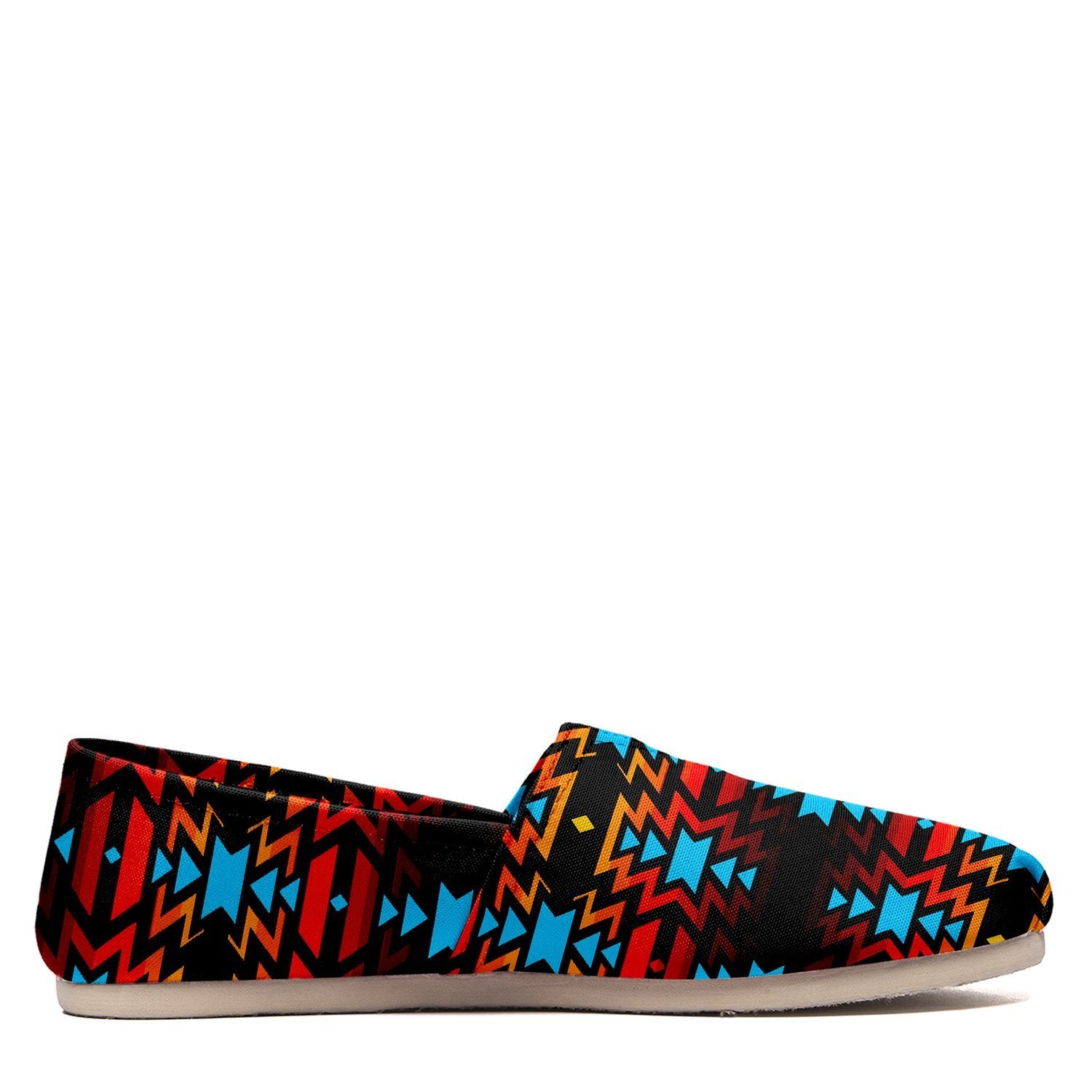 Black Fire and Turquoise Casual Unisex Slip On Shoe Herman