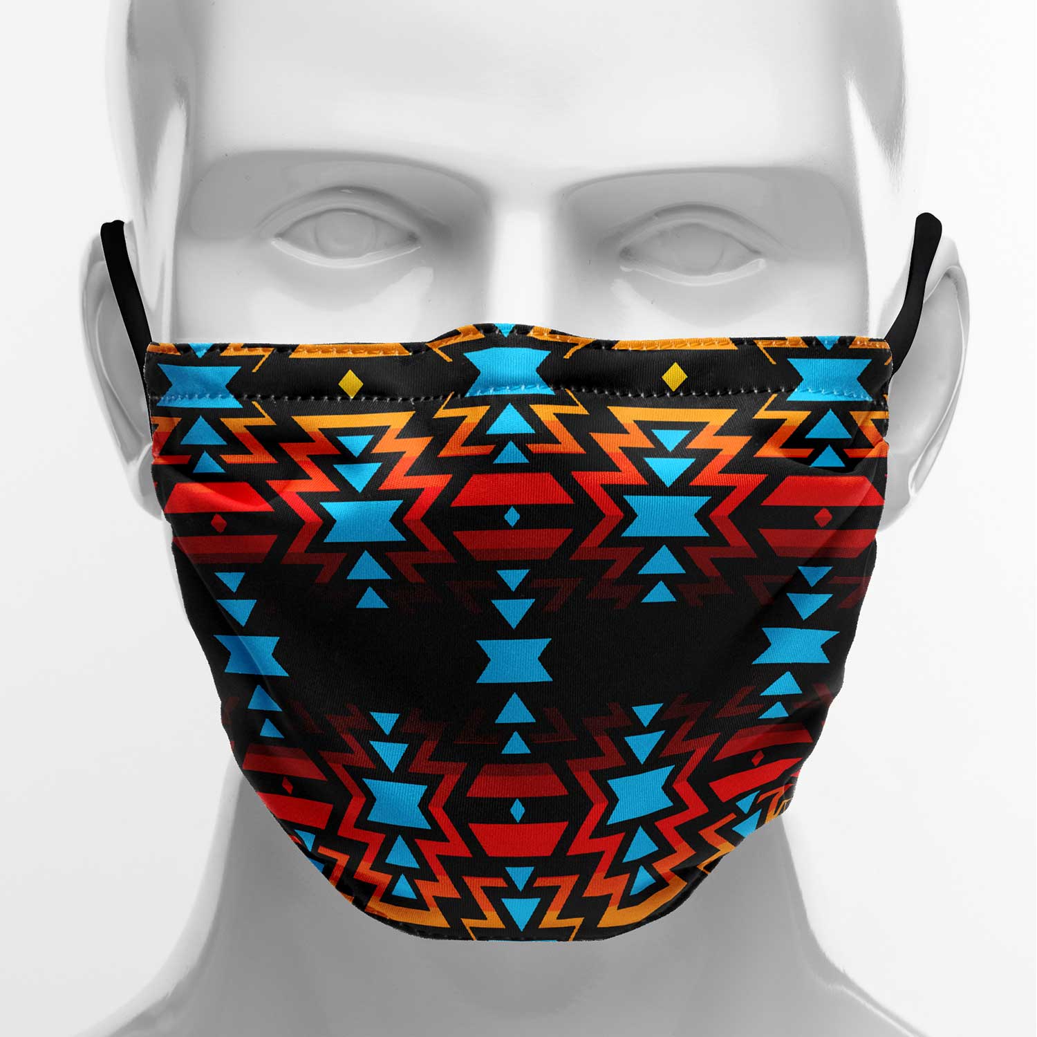 Black Fire and Turquoise Face Cover Herman