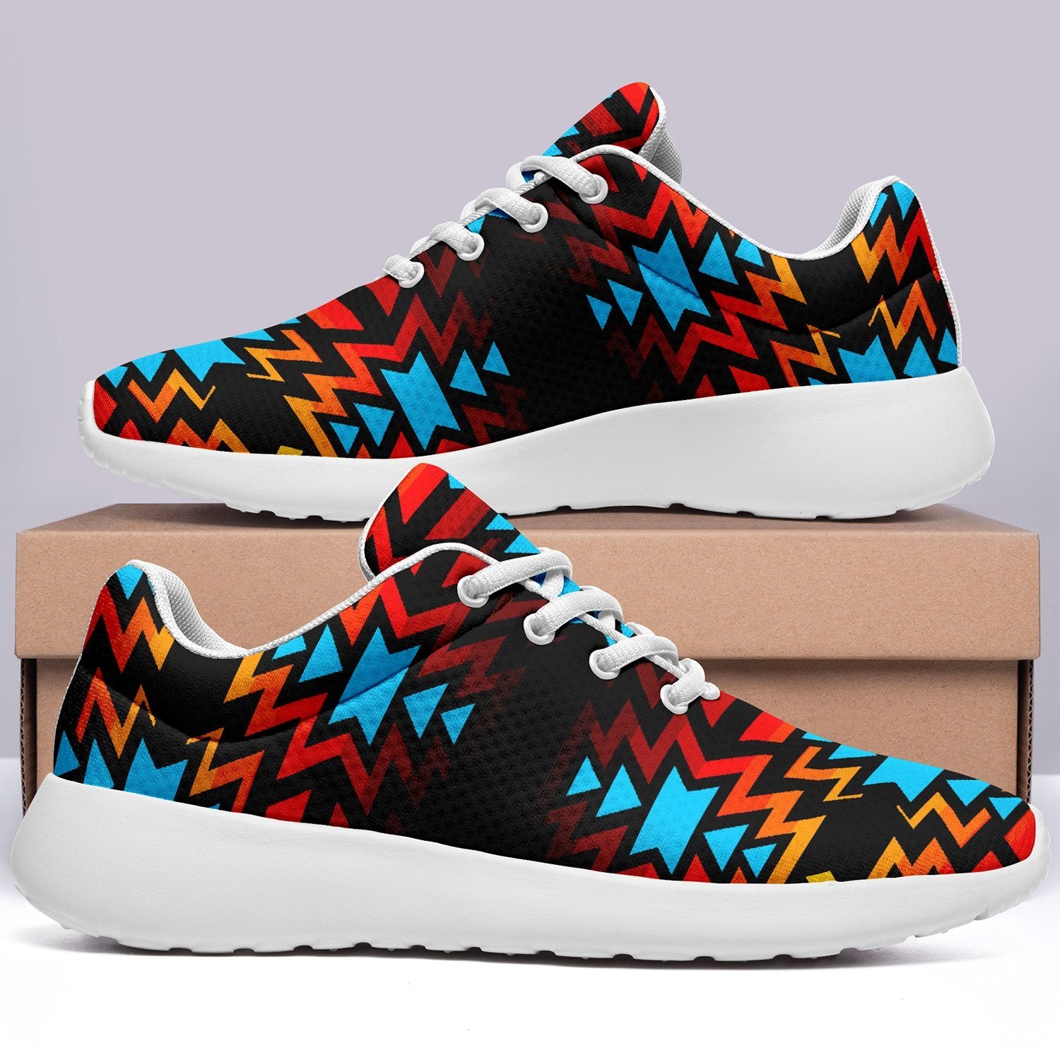 Black Fire and Turquoise Ikkaayi Sport Sneakers 49 Dzine