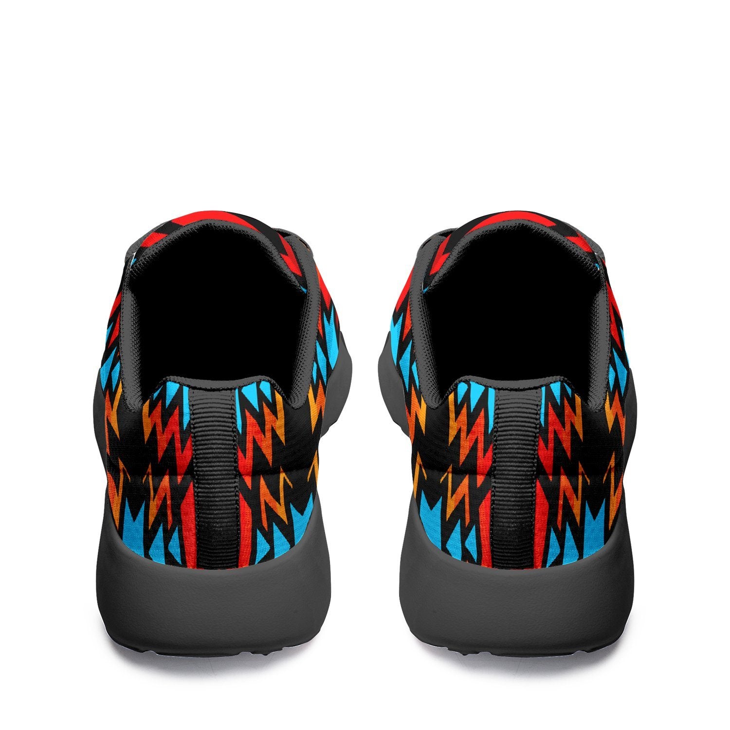 Black Fire and Turquoise Ikkaayi Sport Sneakers 49 Dzine