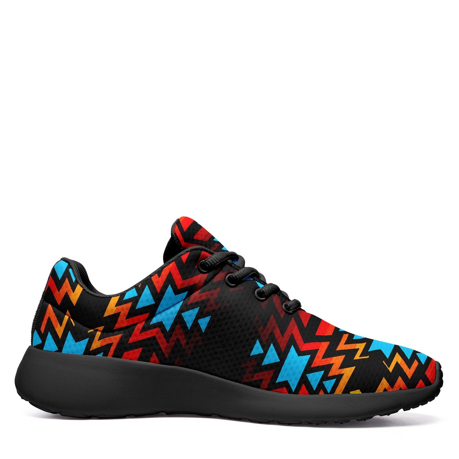 Black Fire and Turquoise Ikkaayi Sport Sneakers 49 Dzine