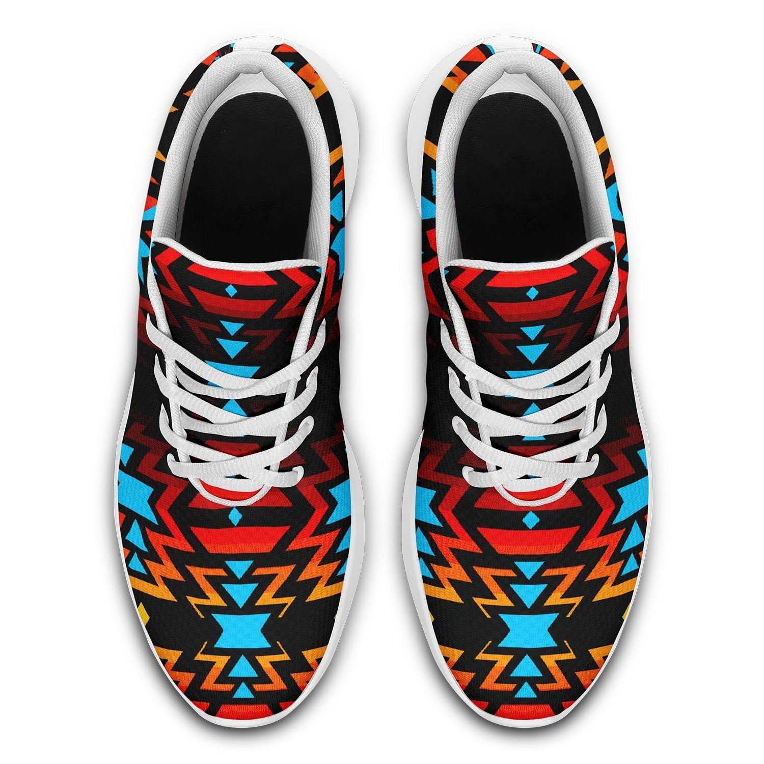 Black Fire and Turquoise Ikkaayi Sport Sneakers 49 Dzine