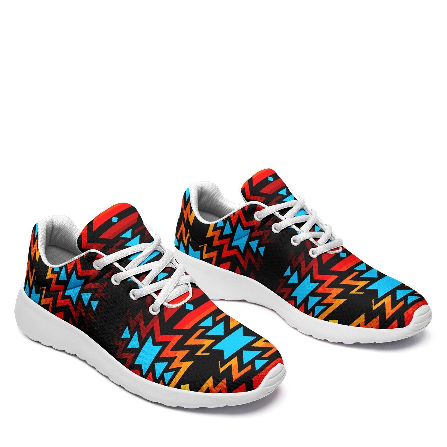 Black Fire and Turquoise Ikkaayi Sport Sneakers 49 Dzine