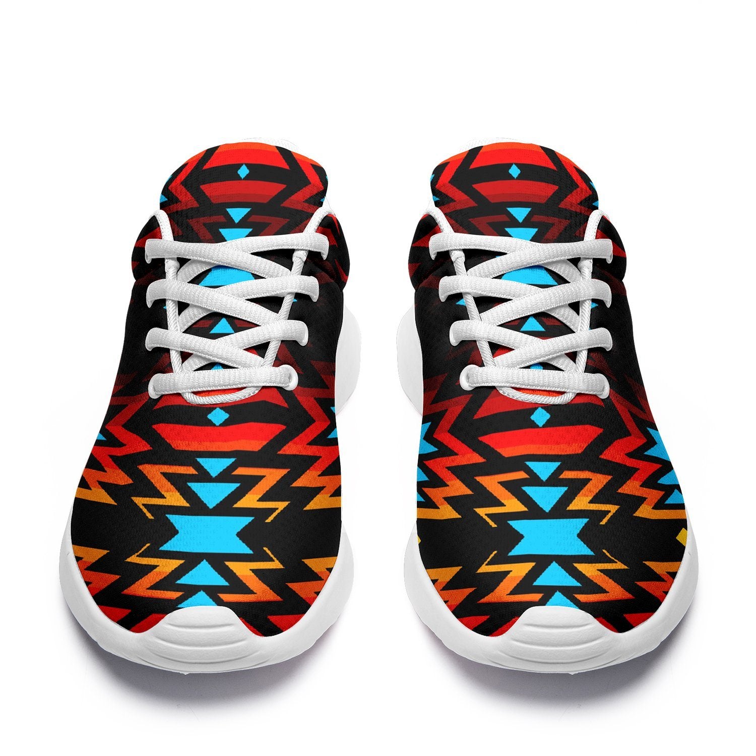 Black Fire and Turquoise Ikkaayi Sport Sneakers 49 Dzine