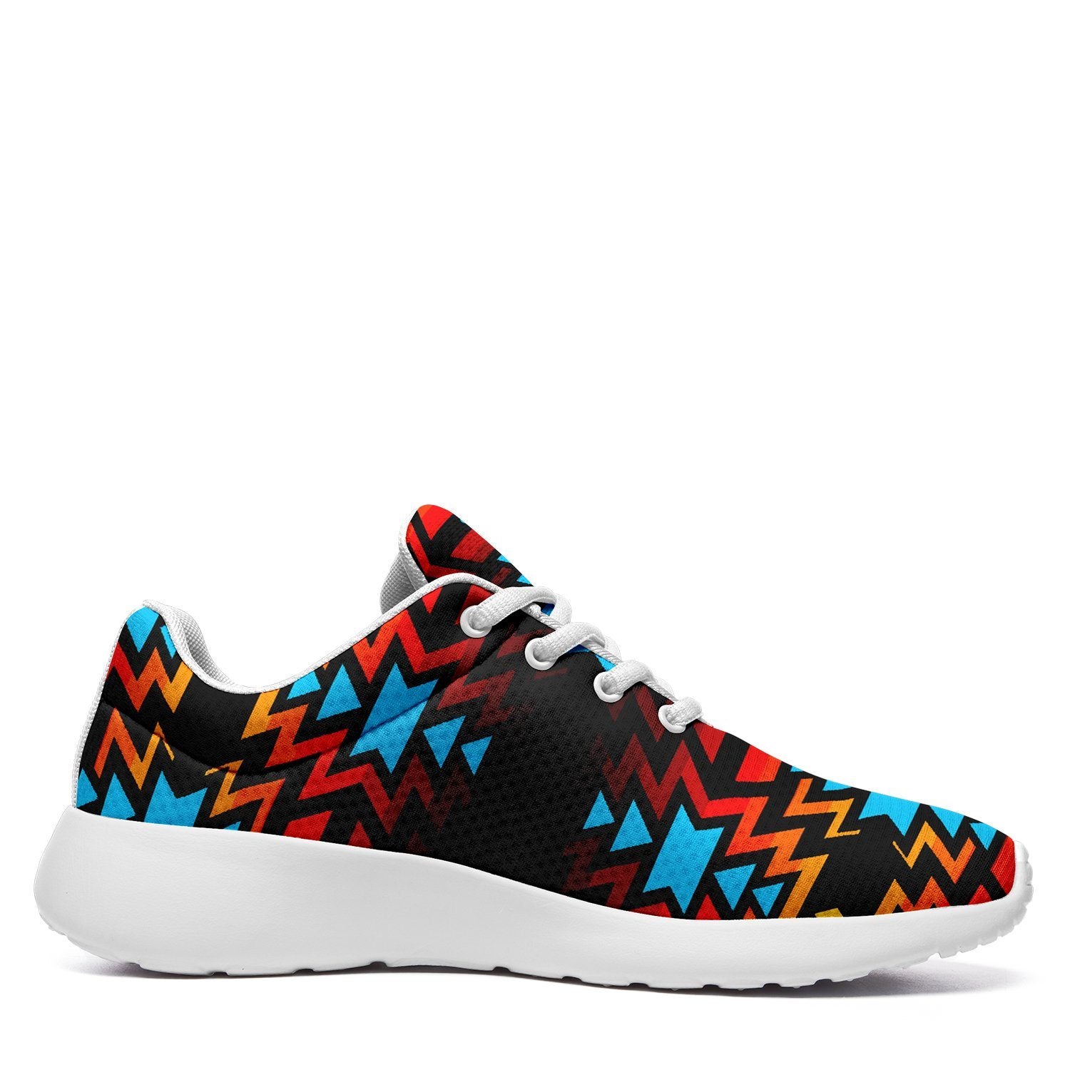 Black Fire and Turquoise Ikkaayi Sport Sneakers 49 Dzine