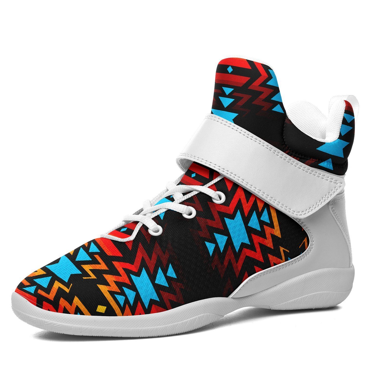 Black Fire and Turquoise Ipottaa Basketball / Sport High Top Shoes - White Sole 49 Dzine US Men 7 / EUR 40 White Sole with White Strap