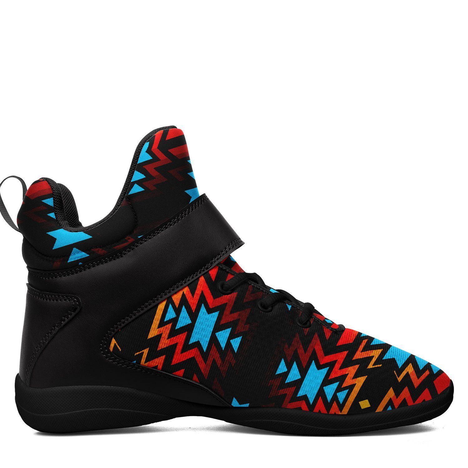 Black Fire and Turquoise Kid's Ipottaa Basketball / Sport High Top Shoes 49 Dzine