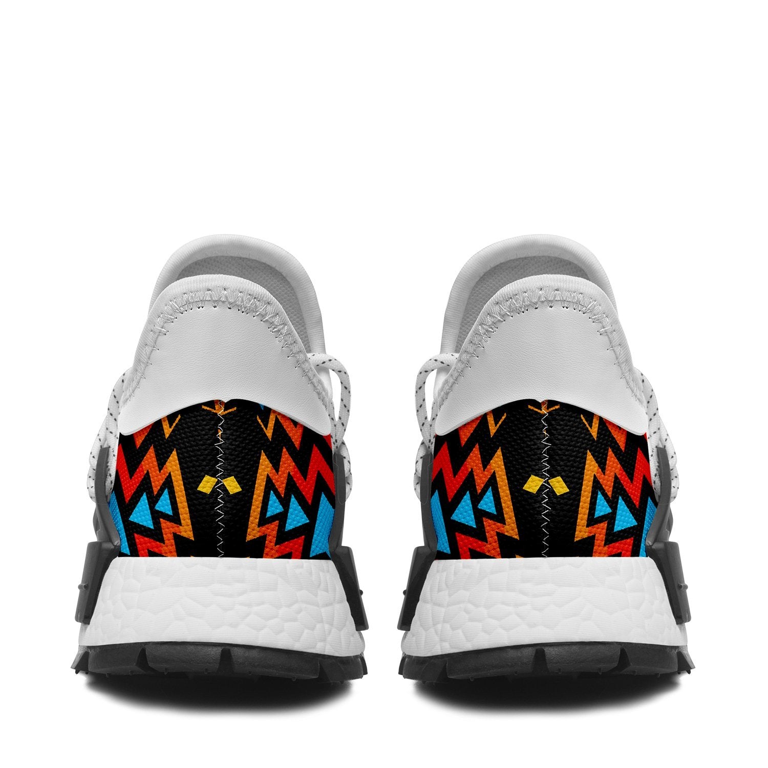 Black Fire and Turquoise Okaki Sneakers Shoes 49 Dzine