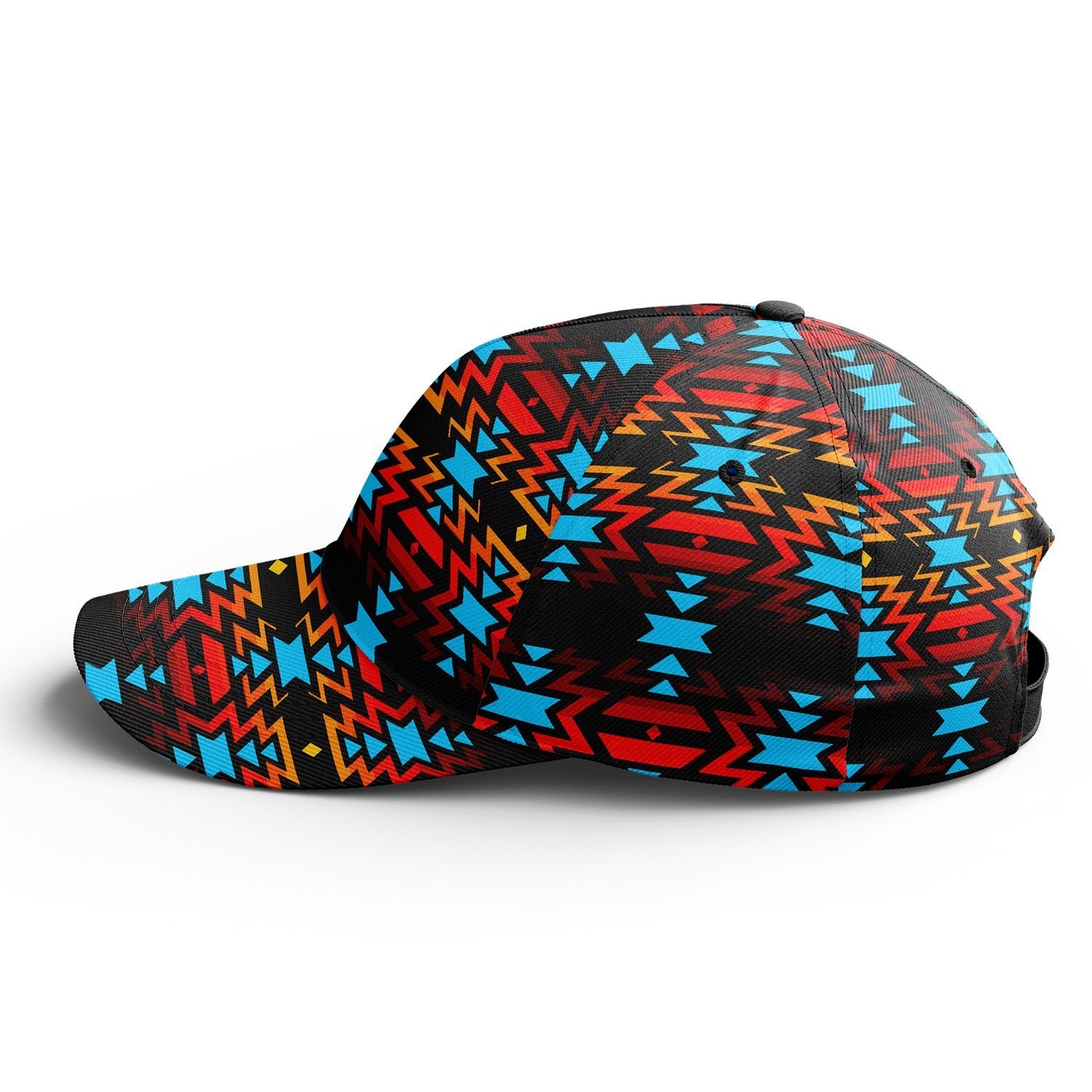 Black Fire and Turquoise Snapback Hat hat Herman