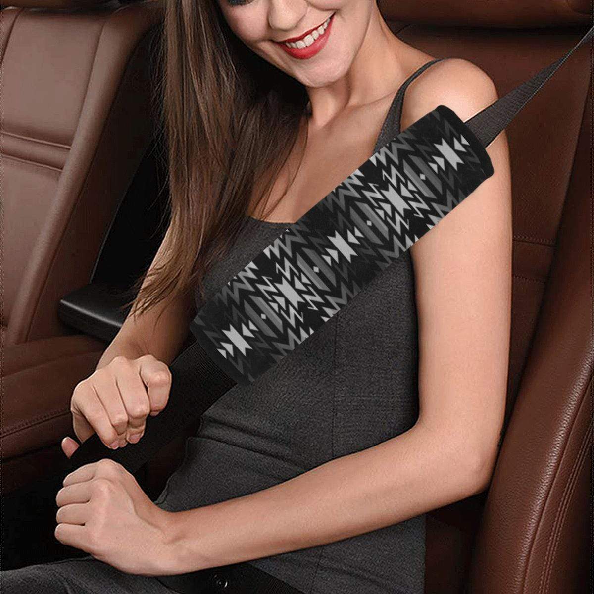 Black Fire Black and Gray Car Seat Belt Cover 7''x12.6'' Car Seat Belt Cover 7''x12.6'' e-joyer