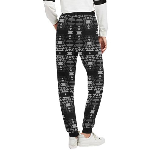 Black Fire Black and Gray Women's All Over Print Sweatpants (Model L11) Women's All Over Print Sweatpants (L11) e-joyer