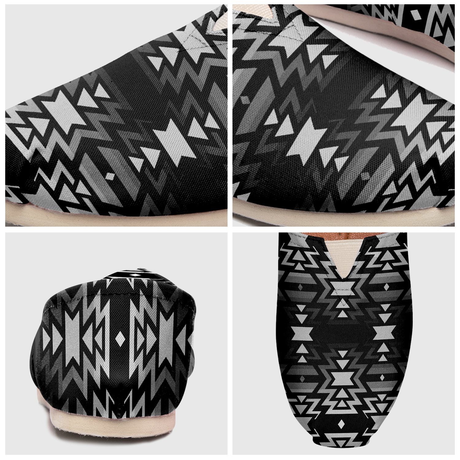 Black Fire Black and White Casual Unisex Slip On Shoe Herman