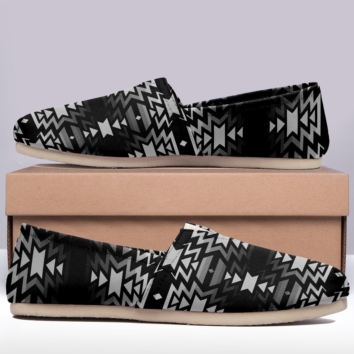 Black Fire Black and White Casual Unisex Slip On Shoe Herman