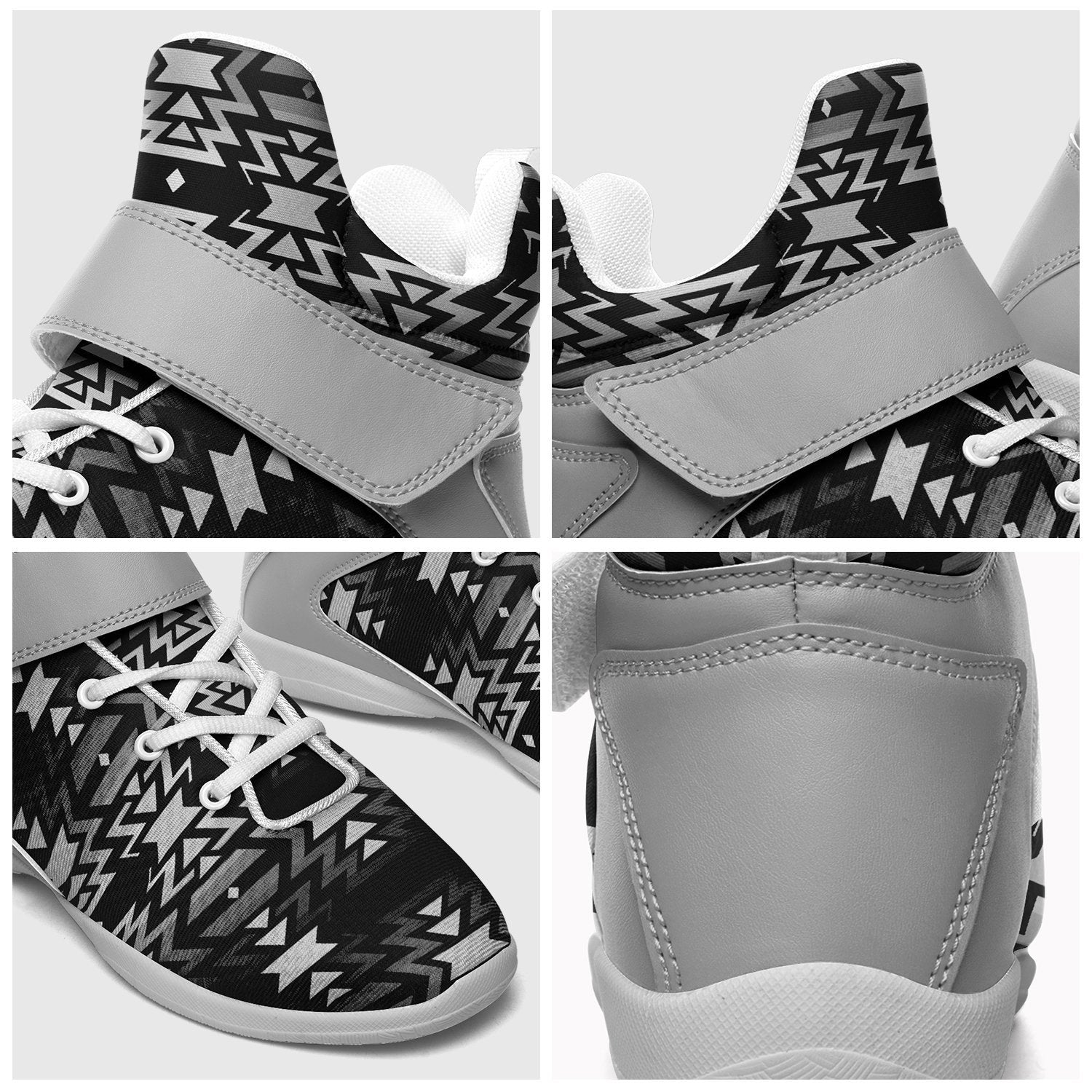 Black Fire Black and White Ipottaa Basketball / Sport High Top Shoes - White Sole 49 Dzine