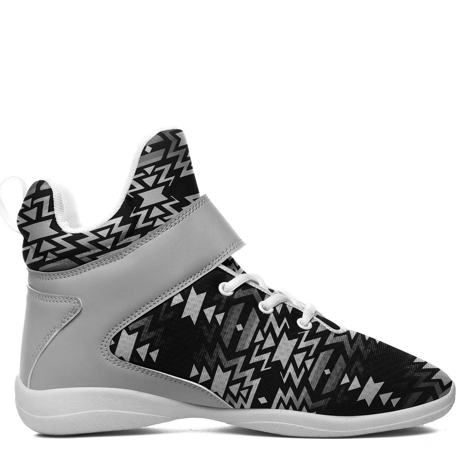 Black Fire Black and White Kid's Ipottaa Basketball / Sport High Top Shoes 49 Dzine