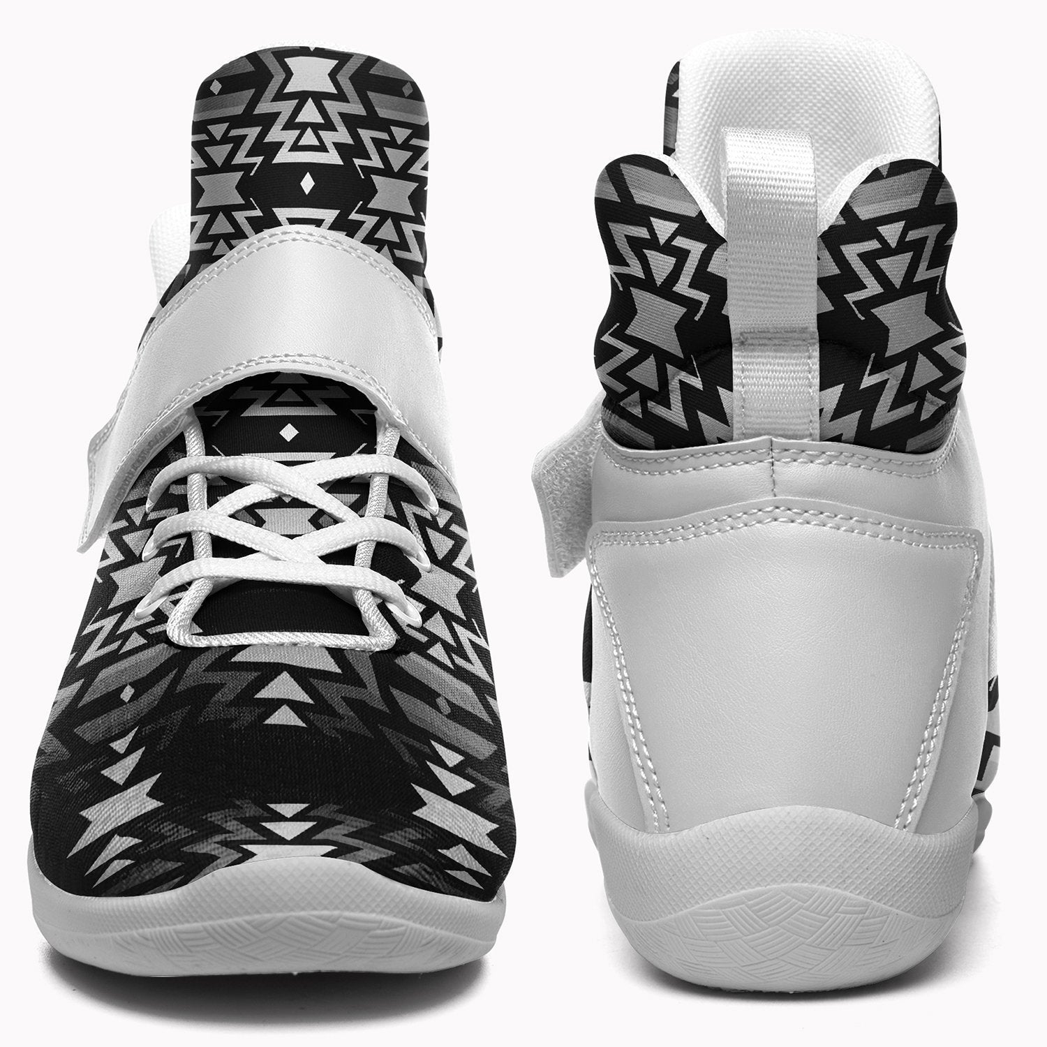 Black Fire Black and White Kid's Ipottaa Basketball / Sport High Top Shoes 49 Dzine