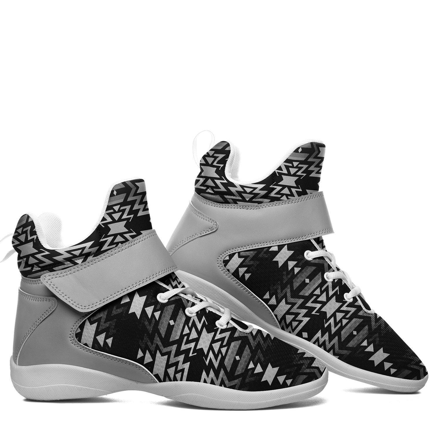 Black Fire Black and White Kid's Ipottaa Basketball / Sport High Top Shoes 49 Dzine