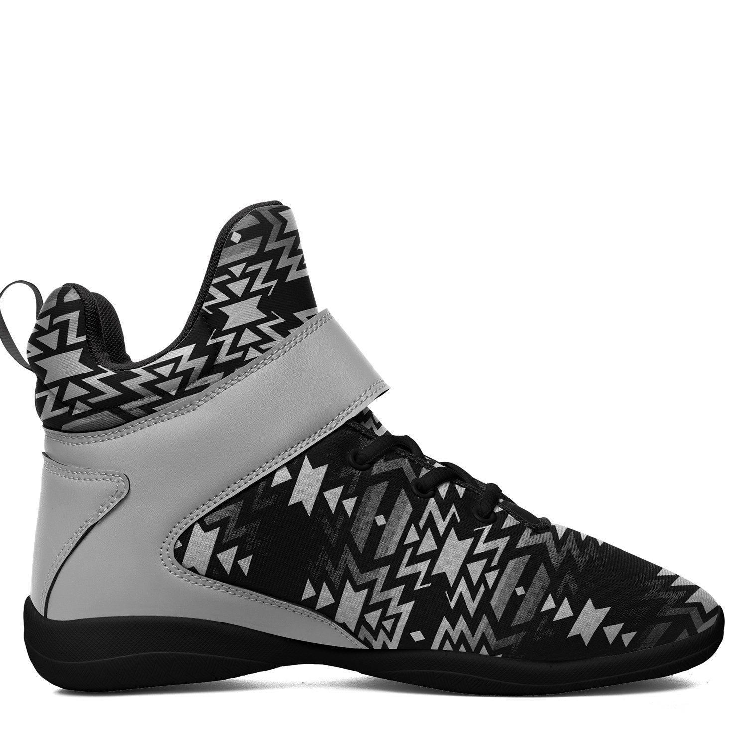 Black Fire Black and White Kid's Ipottaa Basketball / Sport High Top Shoes 49 Dzine