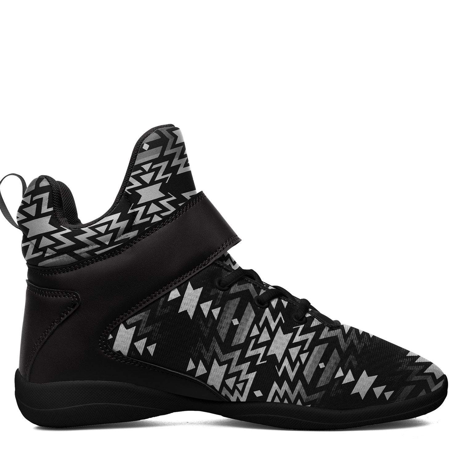 Black Fire Black and White Kid's Ipottaa Basketball / Sport High Top Shoes 49 Dzine