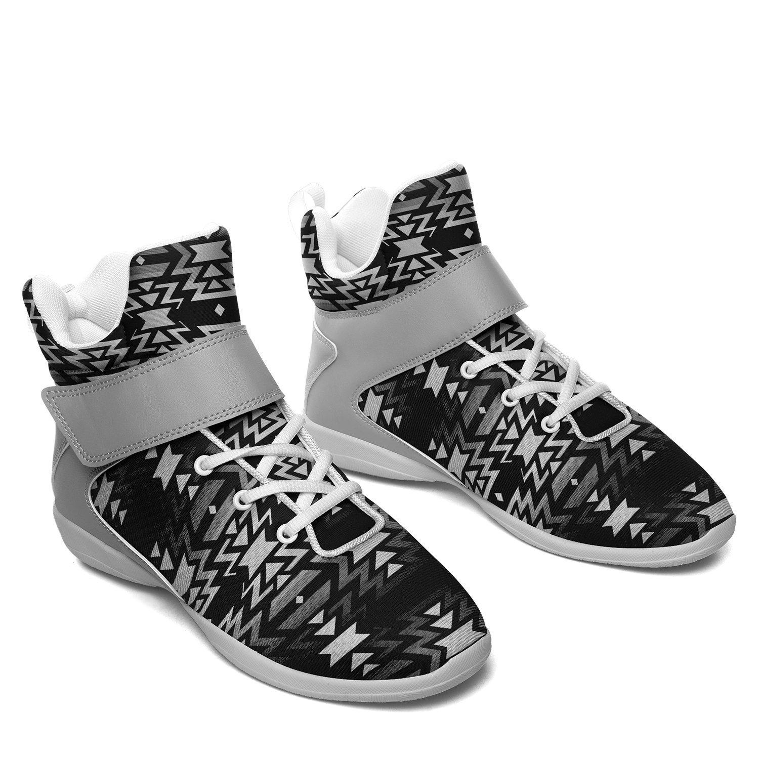 Black Fire Black and White Kid's Ipottaa Basketball / Sport High Top Shoes 49 Dzine