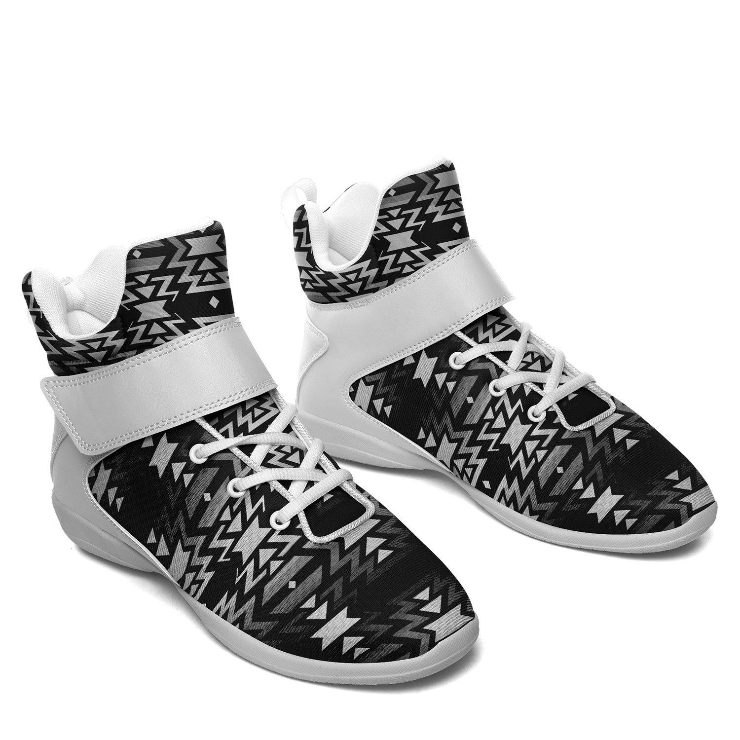Black Fire Black and White Kid's Ipottaa Basketball / Sport High Top Shoes 49 Dzine