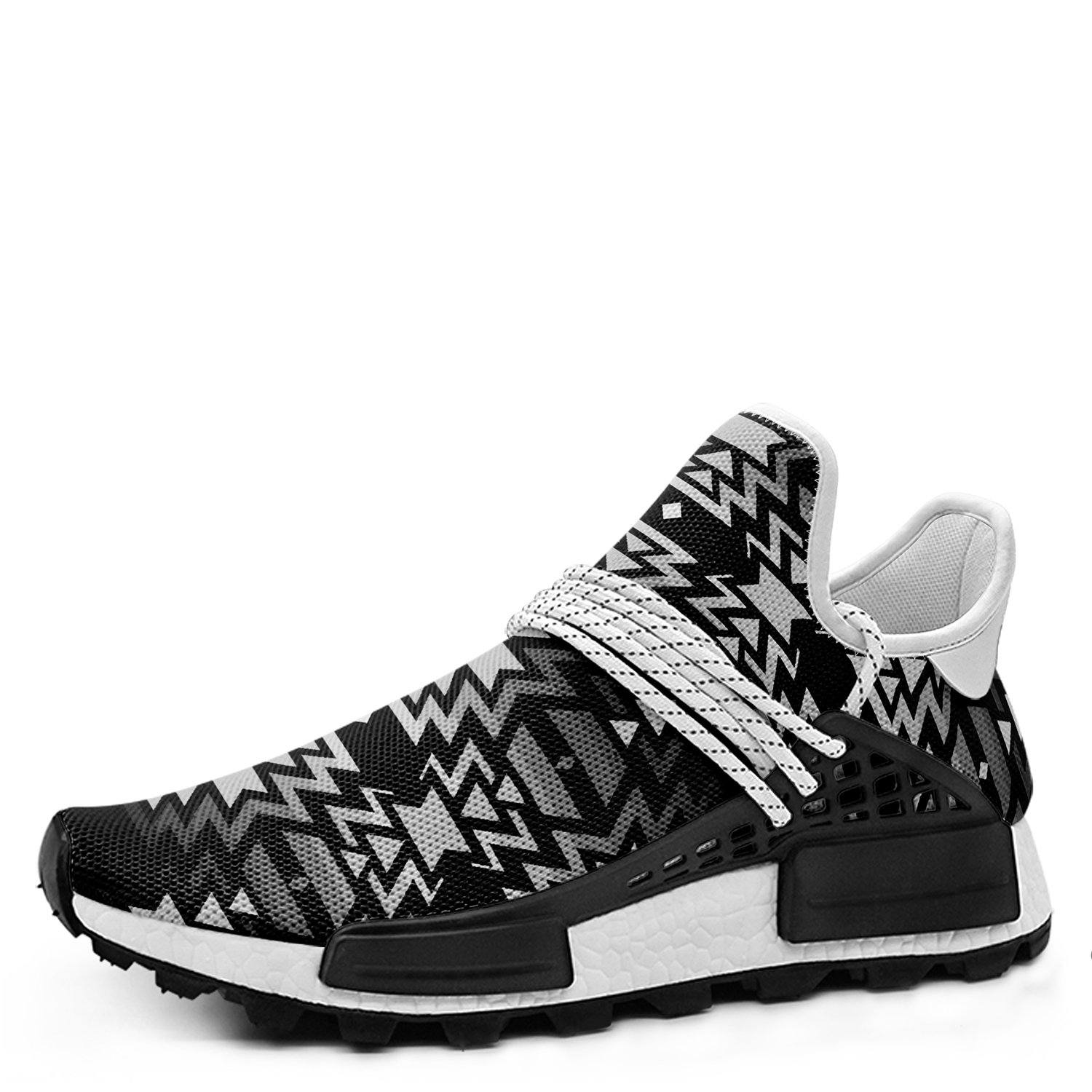 Black Fire Black and White Okaki Sneakers Shoes 49 Dzine