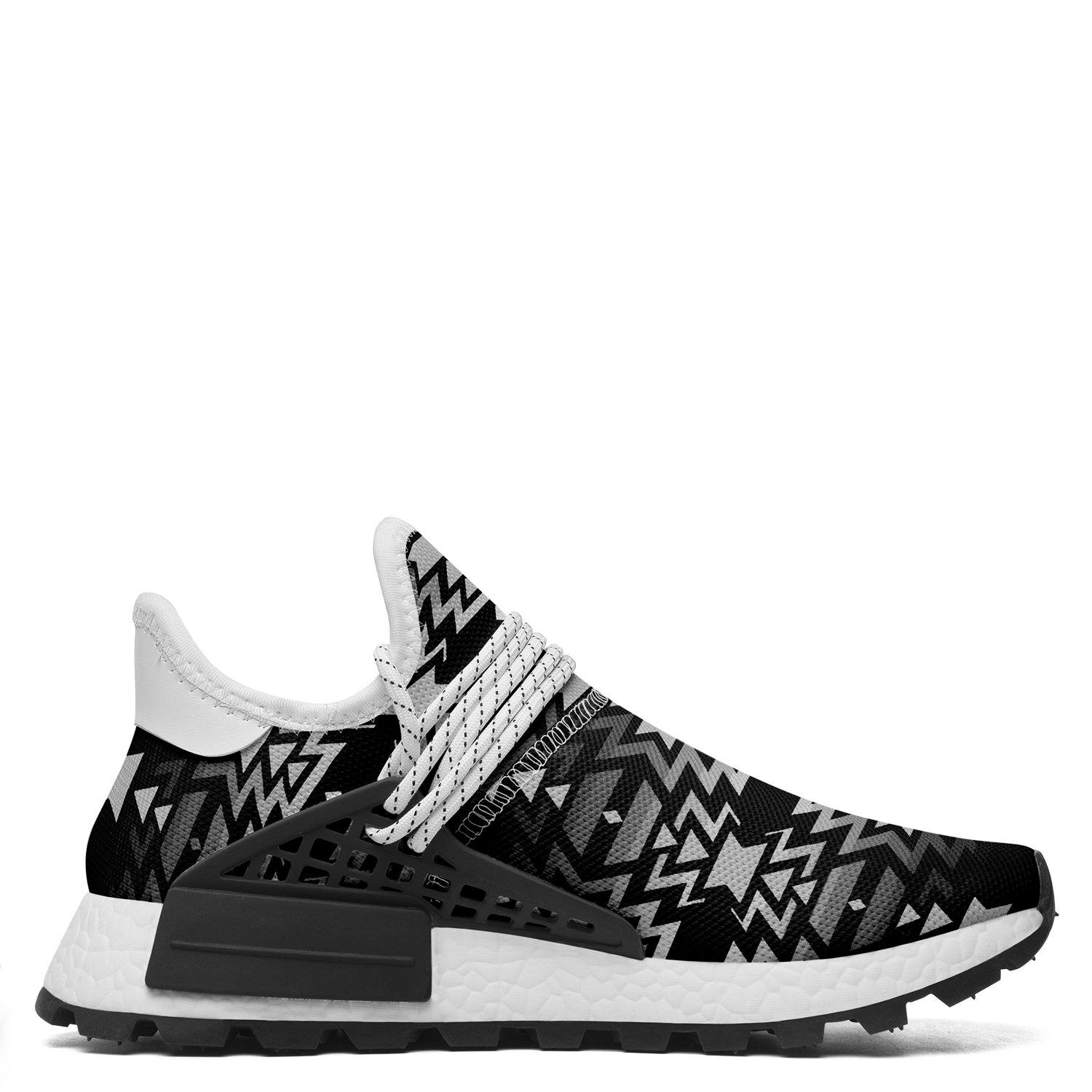 Black Fire Black and White Okaki Sneakers Shoes 49 Dzine