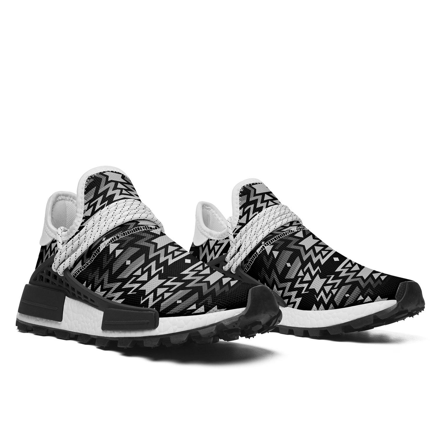 Black Fire Black and White Okaki Sneakers Shoes 49 Dzine