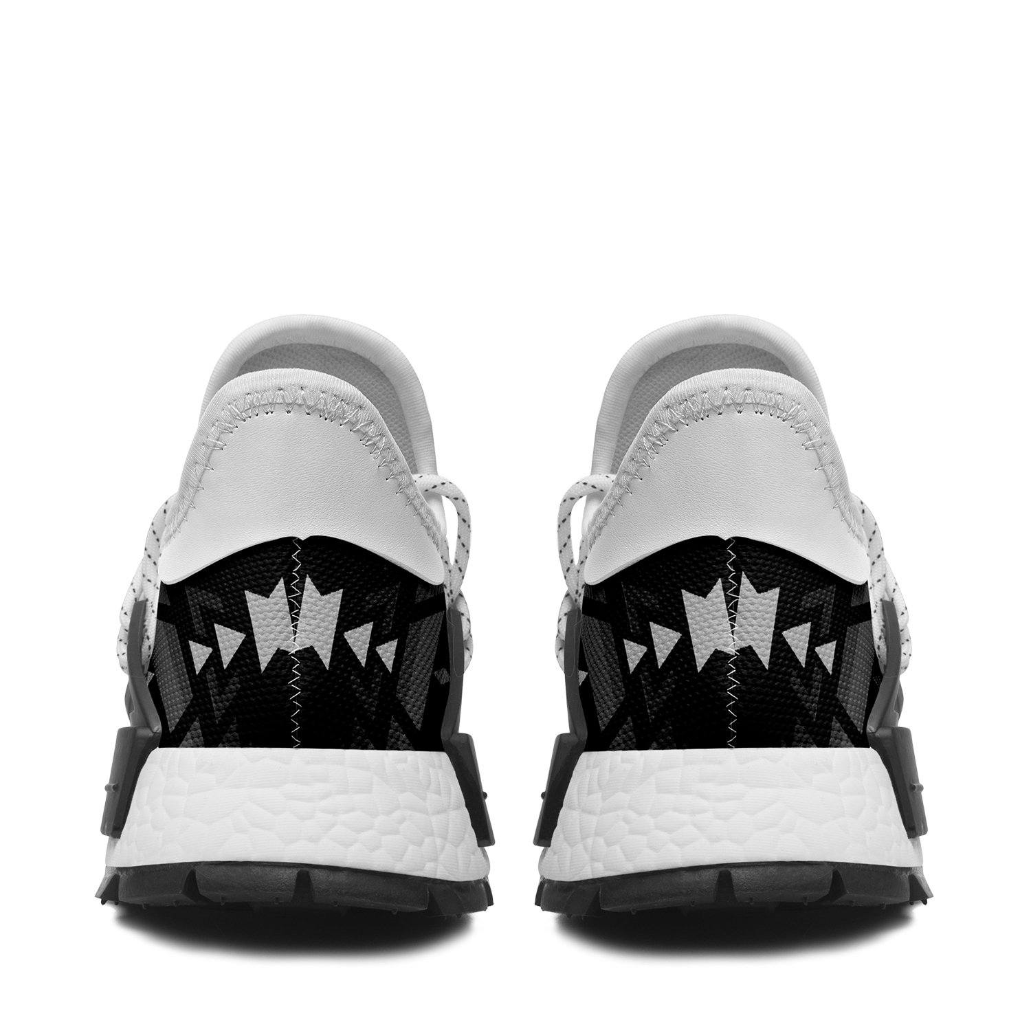 Black Fire Black and White Okaki Sneakers Shoes 49 Dzine