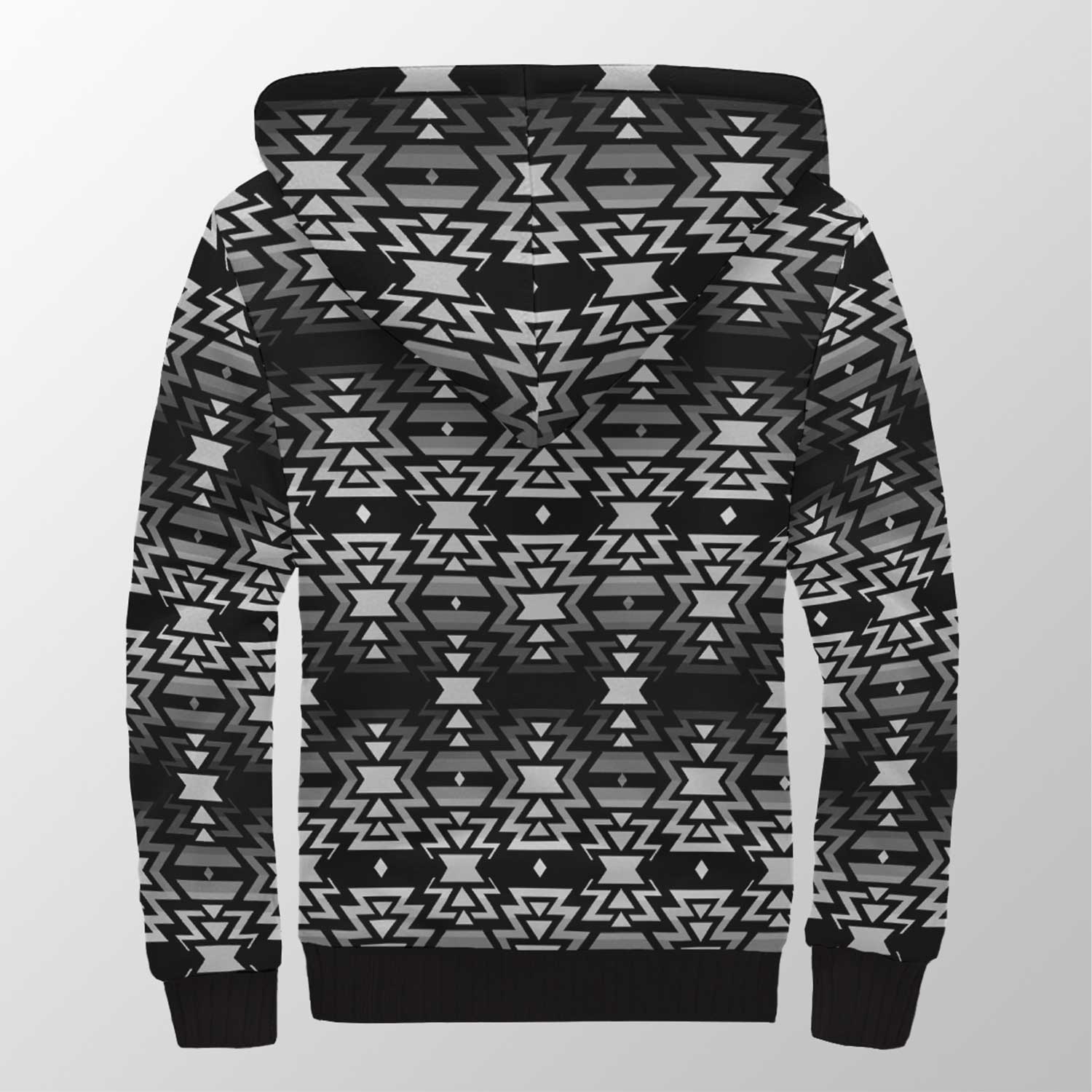 Black Fire Black and White Sherpa Hoodie 49 Dzine