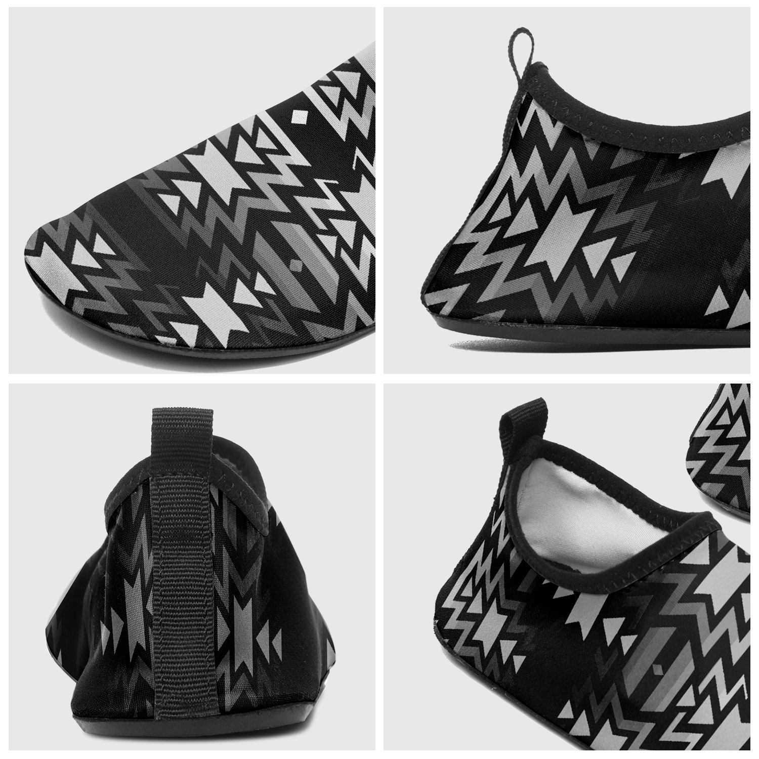 Black Fire Black and White Sockamoccs Slip On Shoes 49 Dzine