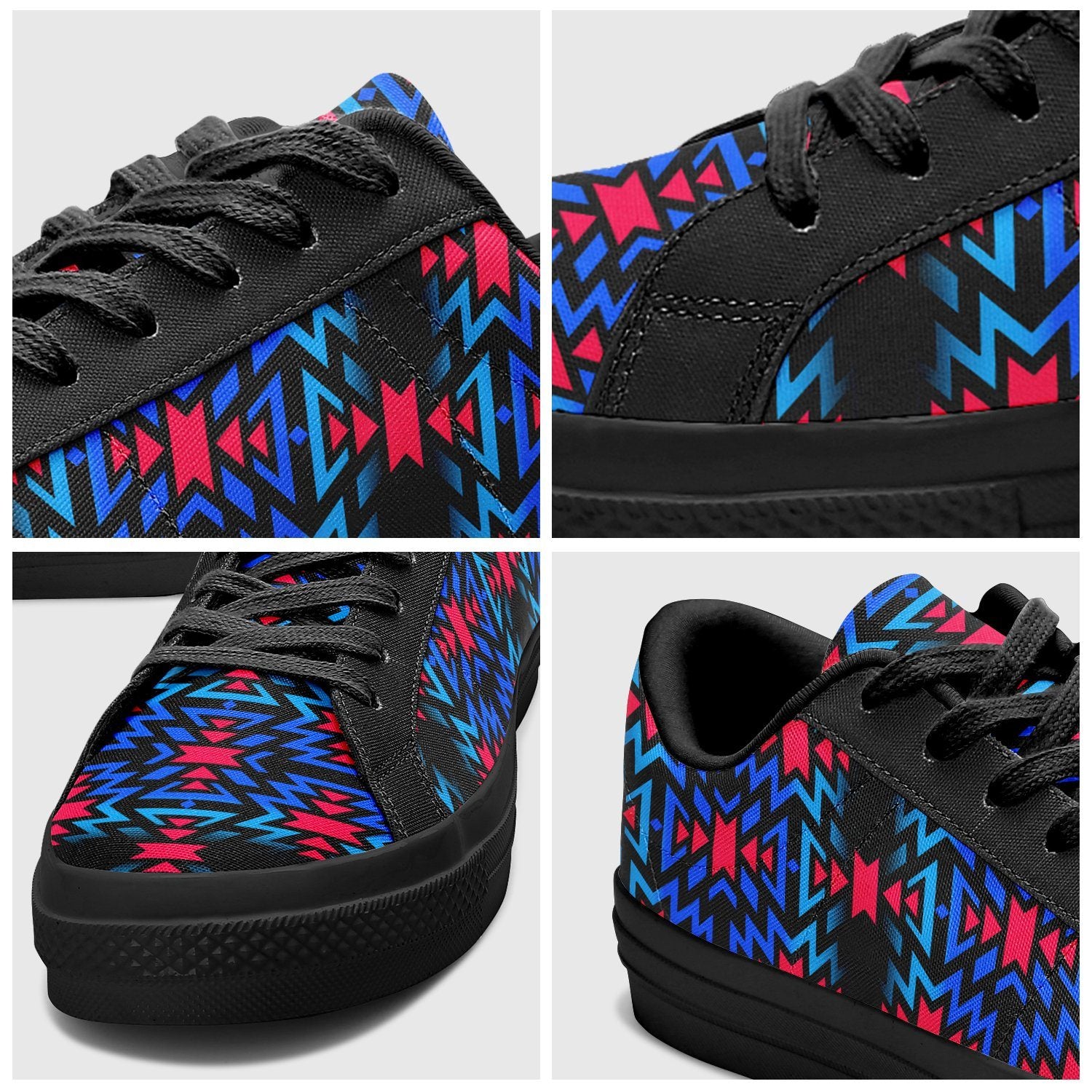 Black Fire Dragonfly Aapisi Low Top Canvas Shoes Black Sole 49 Dzine