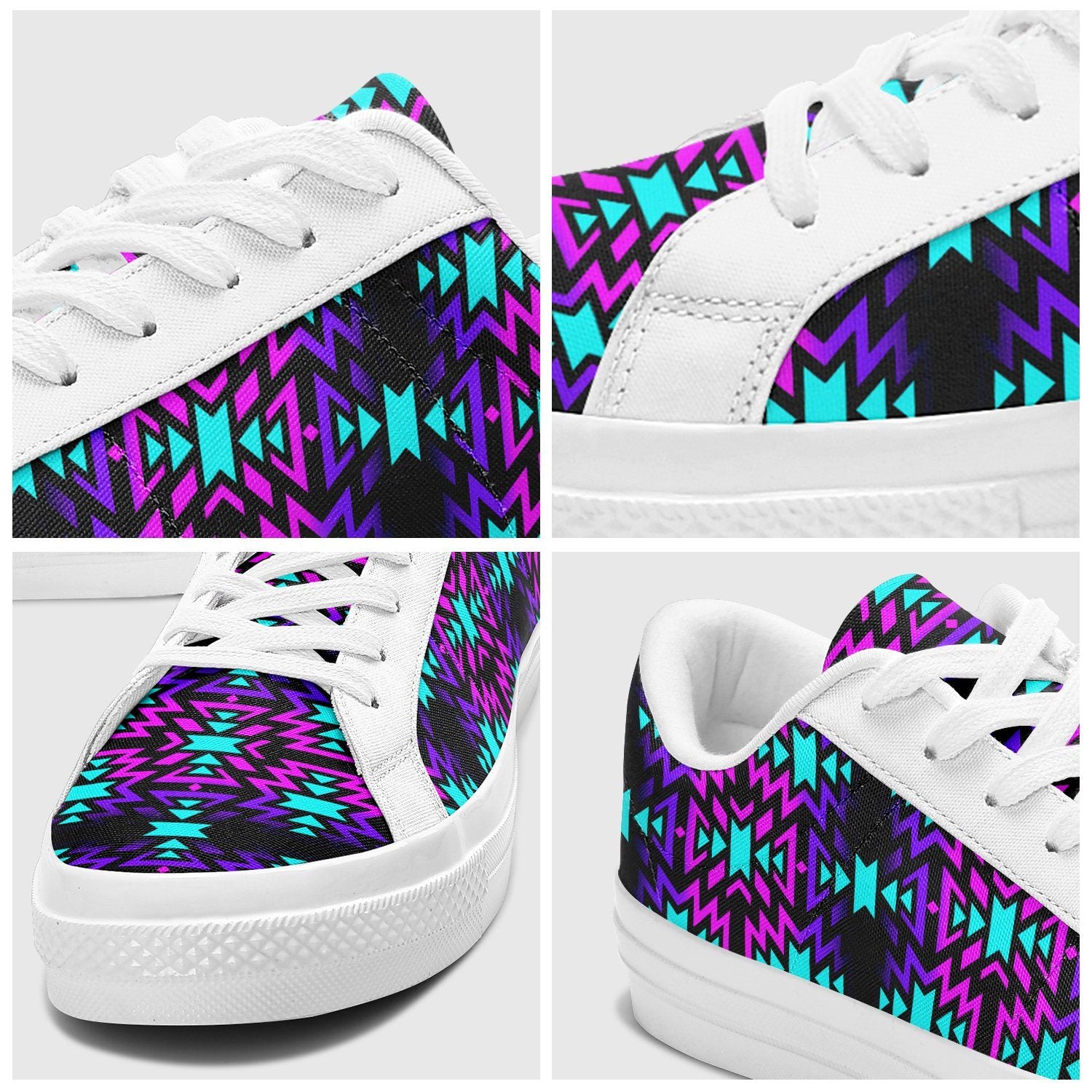 Black Fire Winter Sunset Aapisi Low Top Canvas Shoes White Sole 49 Dzine