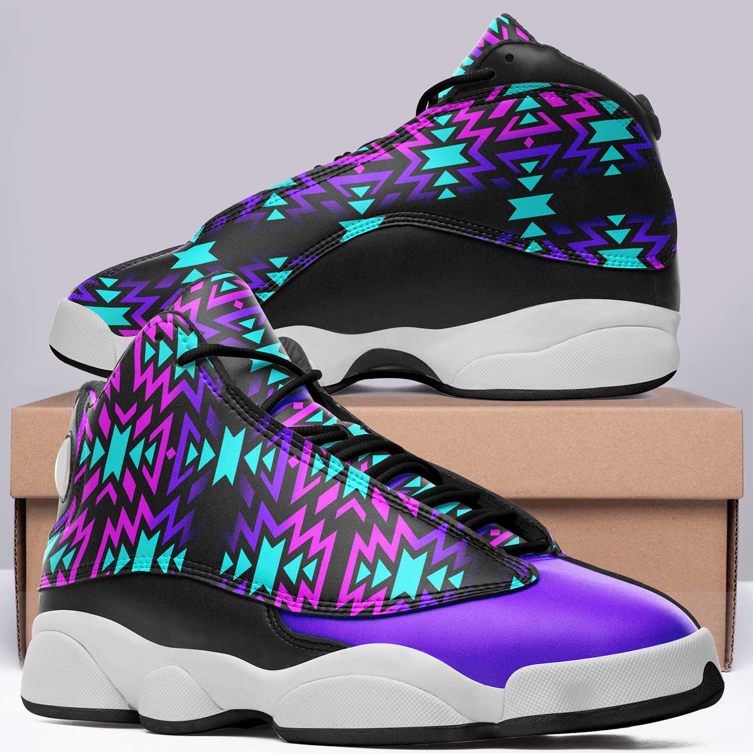 Black Fire Winter Sunset Athletic Shoes Herman